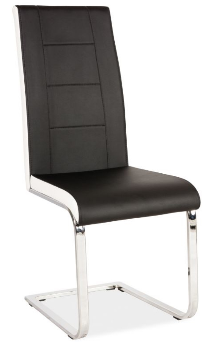 krzesło kuchenne, krzesła nowoczesne, krzesło ekoskóra, czarno białe,